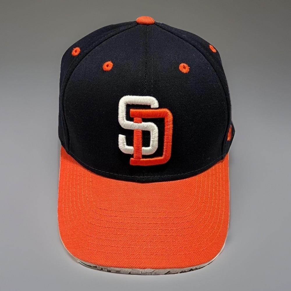 '47 Brand Mens Navy Orange San Diego Padres Coop MLB Baseball Hat Cap One Size